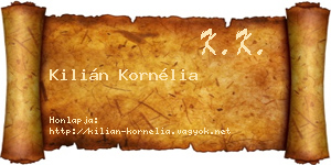 Kilián Kornélia névjegykártya